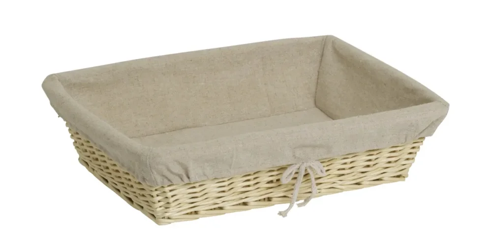 Achat Immédiat Corbeille rectangulaire beige osier 40x30x10 cm Pro.mundi