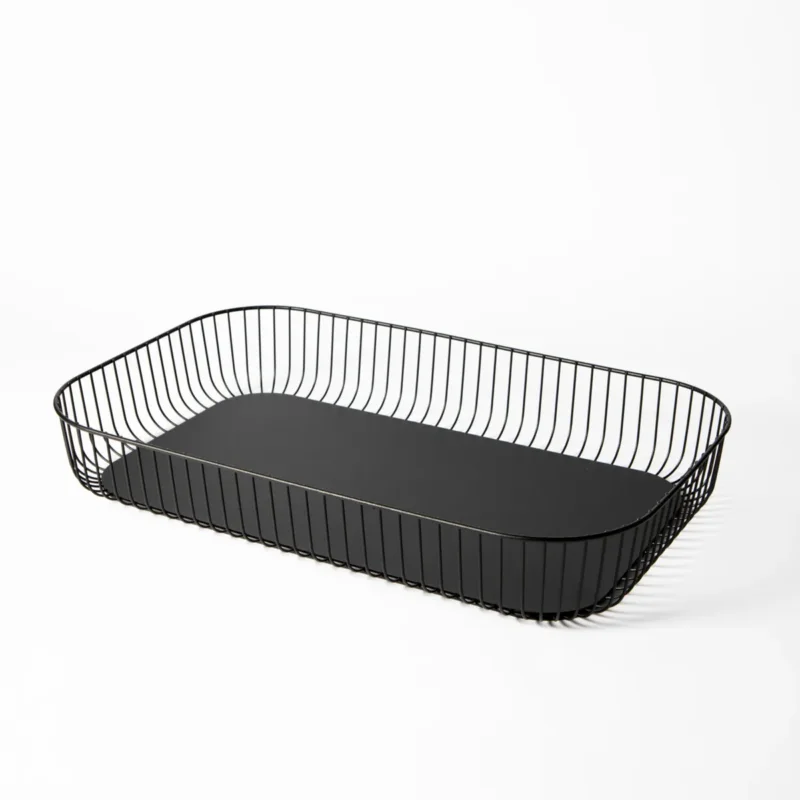 Corbeille de buffet acier noir 53,5x33x8,4 cm Naro Pro.mundi Nouvelle Collection