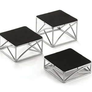 Must-Have Présentoir carré noir acier 15 cm Tablecraft (3 pièces)