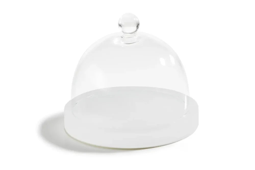 Podium avec cloche résine Nacryl® blanc Ø 18 cm 14 cm Mealplak Revol Remise