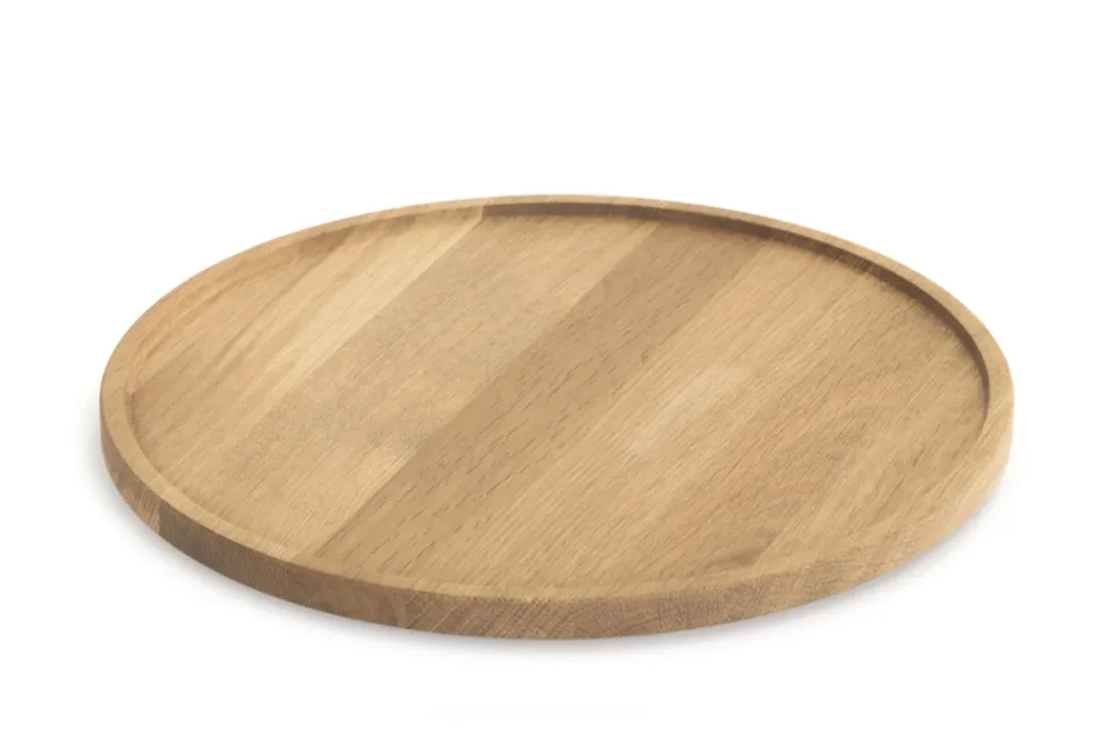 Plateau de présentation chêne Ø 21,8 cm 2,5 cm Tilt Craster Certifié