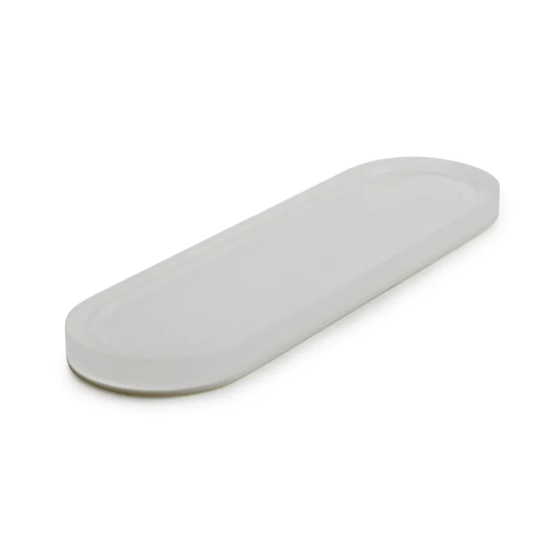 Présentoir à pâtisserie ovale blanc résine Nacryl® 17 cm Mealplak Revol Pas Cher