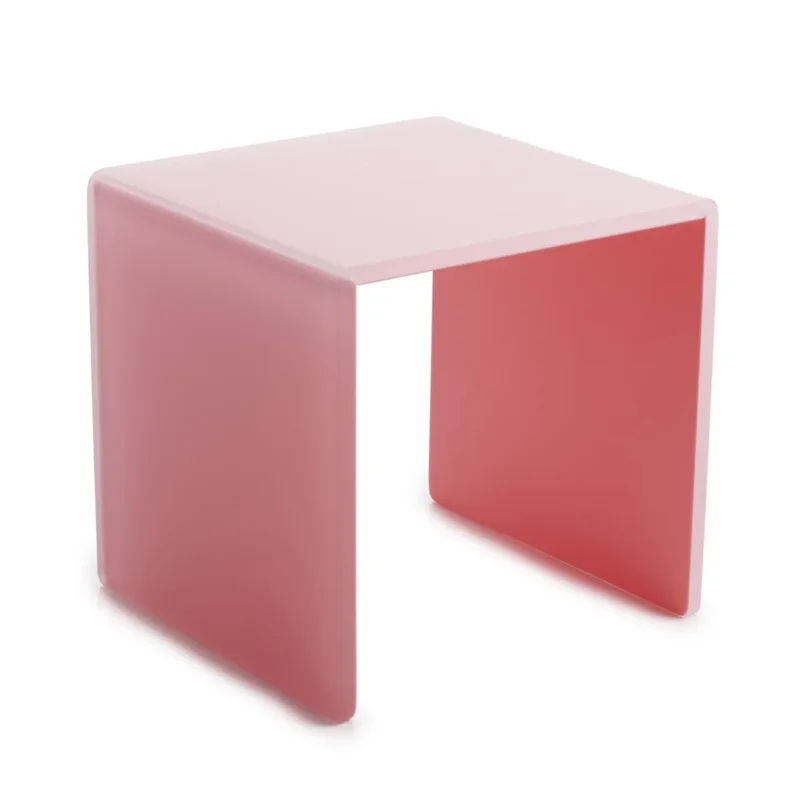 Plateau avec pieds résine Nacryl® rose 20x20x20,5 cm Mealplak Revol Satisfait Ou Remboursé