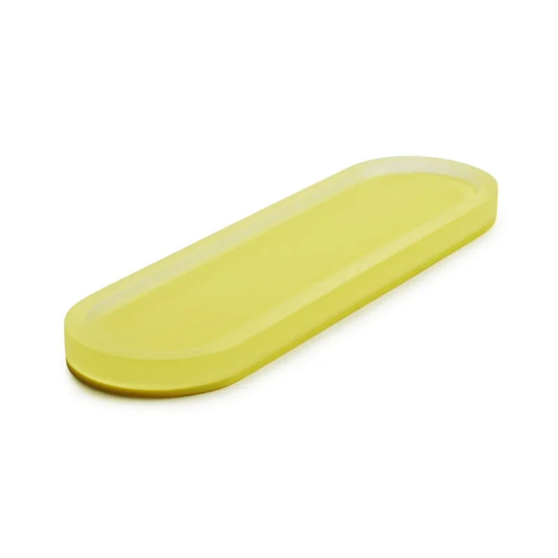Présentoir à pâtisserie ovale jaune résine Nacryl® 17 cm Mealplak Revol Nouvel Arrivage