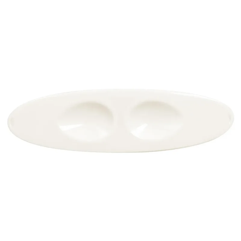Achat Immédiat Plat ovale ivoire porcelaine vitrifiée 25 cm Picked Rak