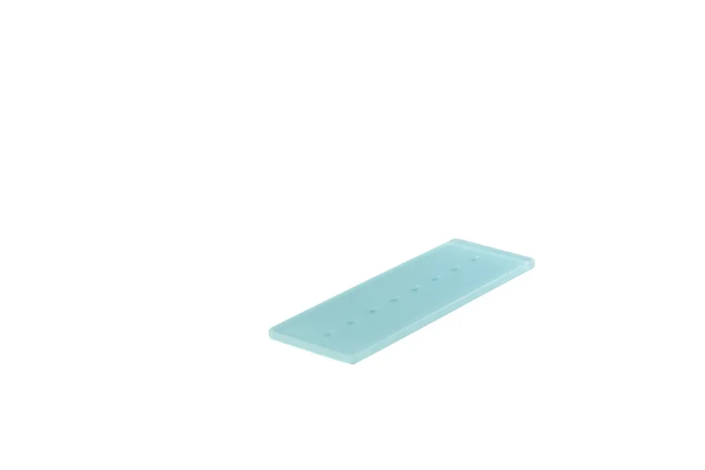 Barrette de dégustation rectangulaire bleu résine Nacryl® 30 cm Mealplak Retour Gratuit