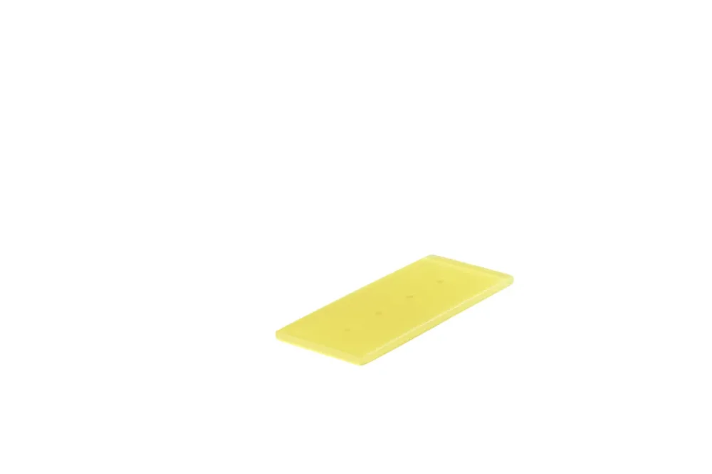 Barrette de dégustation rectangulaire jaune résine Nacryl® 24,5 cm Mealplak Authentique