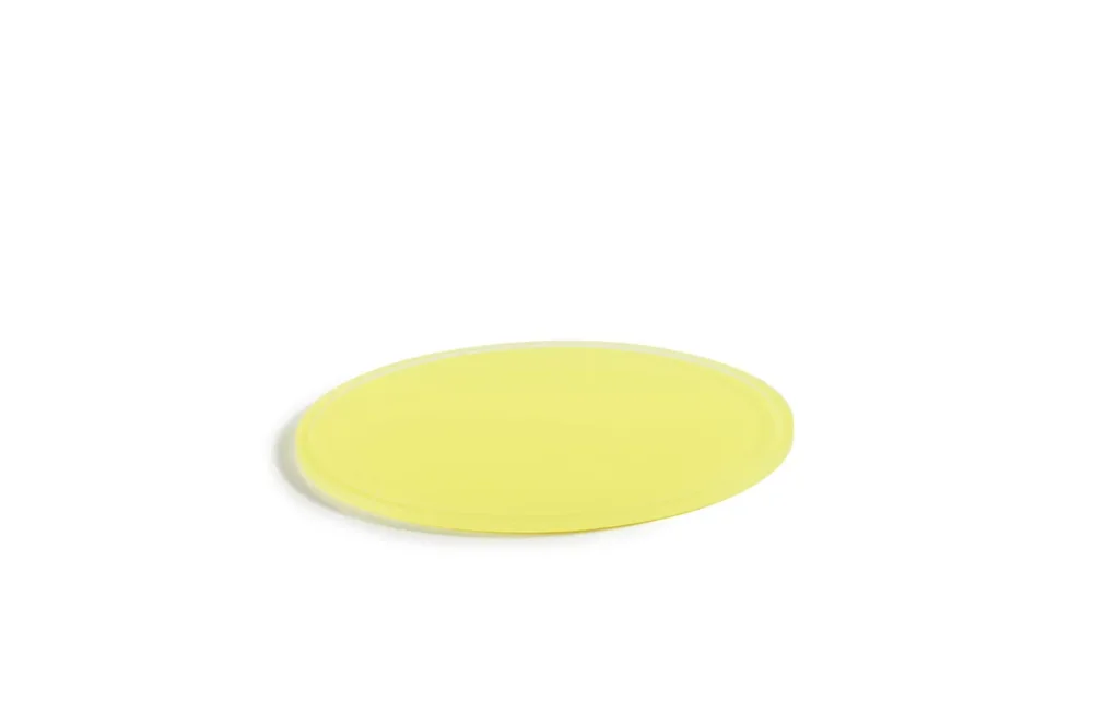Plateau rond pour cloche résine Nacryl® jaune Ø 33 cm 1 cm Mealplak Promotion Saisonnière