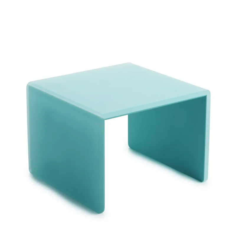 Plateau avec pieds résine Nacryl® bleu 20x20x15,5 cm Mealplak Revol Dernier Modèle