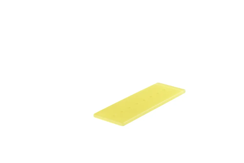 Remise Barrette de dégustation rectangulaire jaune résine Nacryl® 30 cm Mealplak