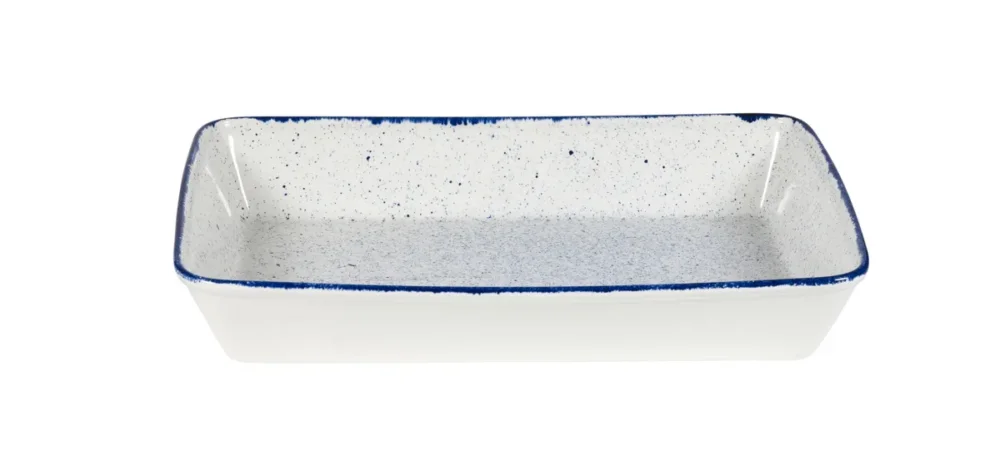 Nouvelle Collection Plat buffet porcelaine vitrifiée Hints Indigo 38x25x6,2 cm 3,5 L Stonecast Hints Churchill