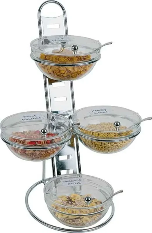 Commander Maintenant Présentoir buffet 4 bols acier gris 39x31x66 cm 2,5 L Sunday Aps
