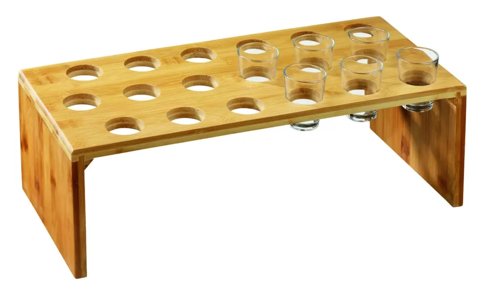 Jusqu’à Épuisement Des Stocks Présentoir haut pour cônes en pin et verrines bambou 46 cm x 14 cm Oxstal Pro.mundi (4 pièces)