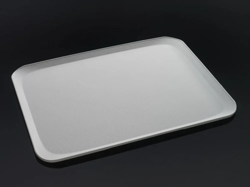 Plateau polyester blanc 46x36 cm Poly Str Profil Mat Platex Usine Directe