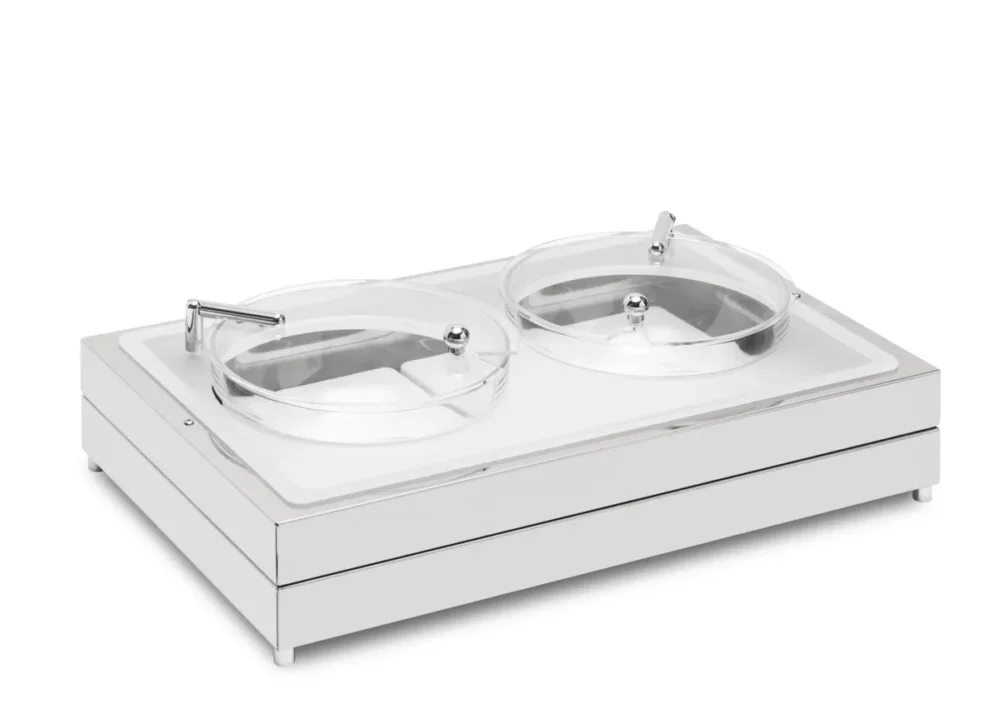 Prix Réduit Set réfrigéré avec 2 bols et couvercles inox 58x37x18 cm Fantasy Zepe