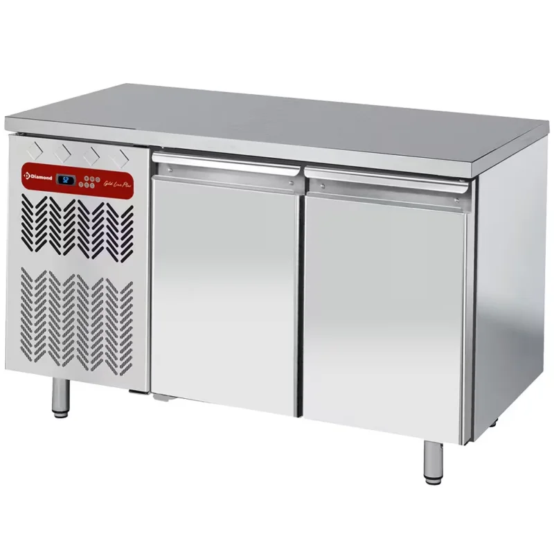 Table frigorifique ventilée, 2 portes GN 1/1, groupe à gauche Certifié