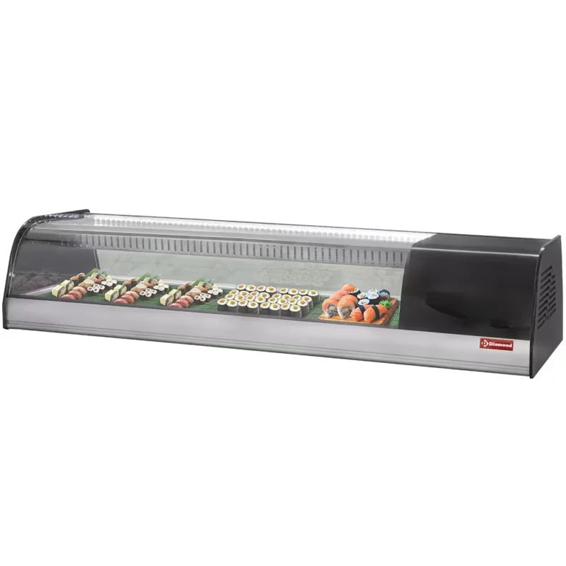 Vitrine réfrigérée pour sushi, double fond perforé (inclus) Pas Cher