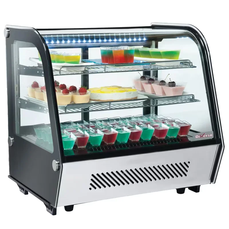 Vitrine réfrigérée de table, 3 niv., vitre bombée Prix Choc