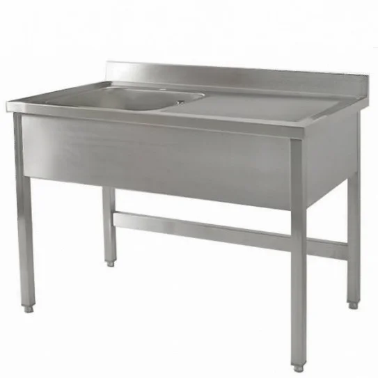 Plonge inox 1200x700mm 1 bac + 1 égouttoir droite Montée soudée Nouvel Arrivage
