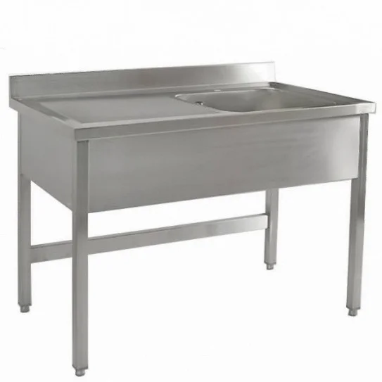 Nouvelle Collection Plonge inox 1200x700mm 1 bac + 1 égouttoir gauche Montée soudée