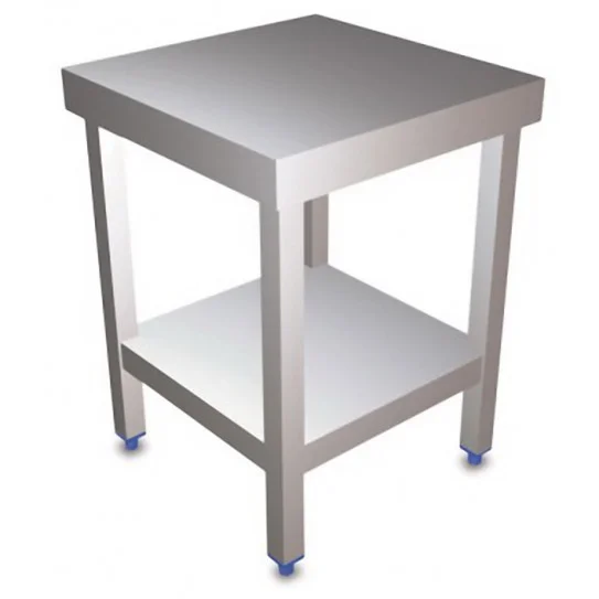 Achat Immédiat Table inox 600x600 centrale AISI304 + 1 sous tablette