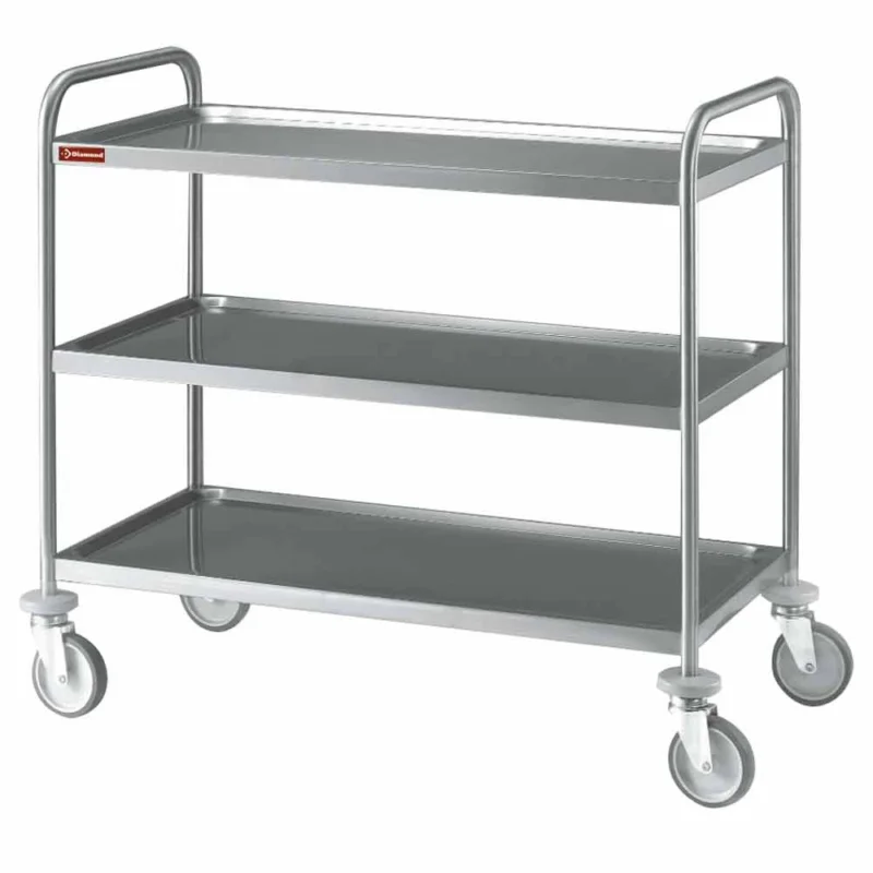 Achat Immédiat Chariot de service en inox 3 niveaux DIAMOND