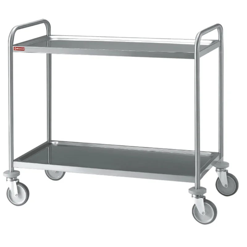 Pas Cher Chariot de service en inox 2 niveaux DIAMOND