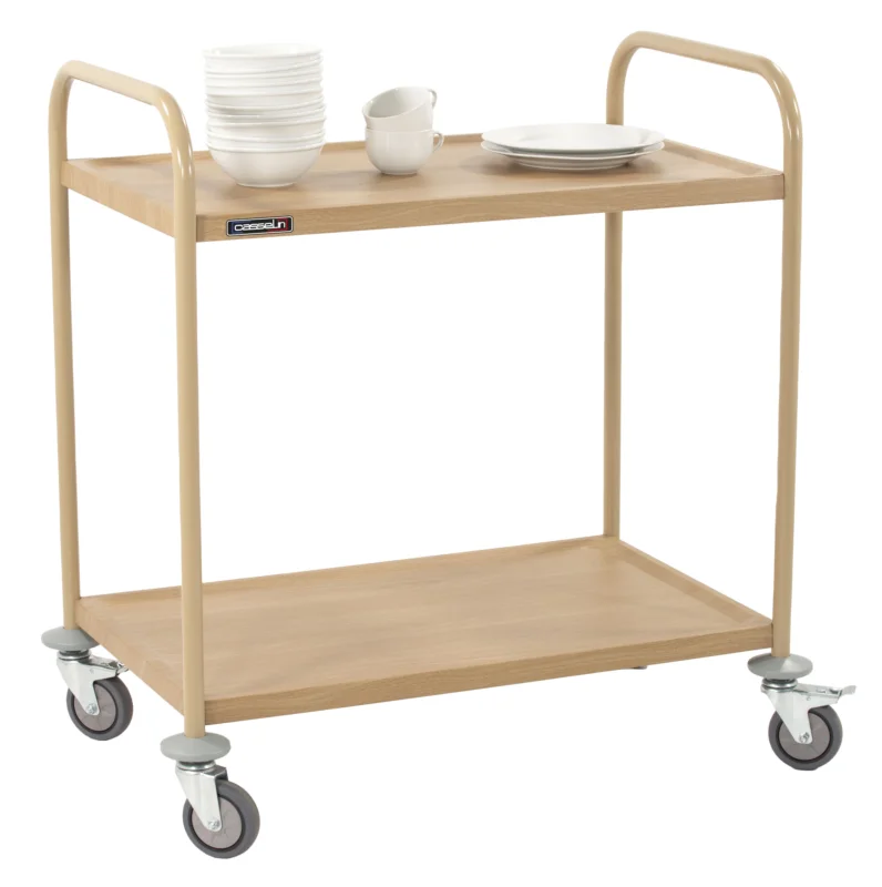Retour Gratuit Chariot de service imitation bois 2 plateaux CASSELIN