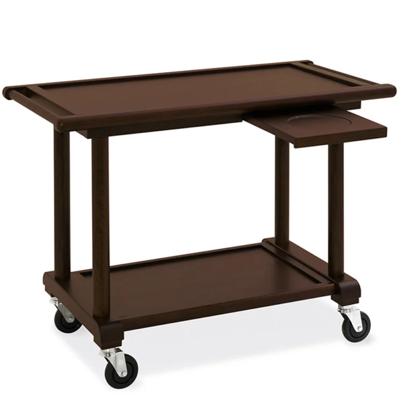Retour Gratuit Chariot de service 2 niveaux en bois wengé, tablette dressage DIAMOND