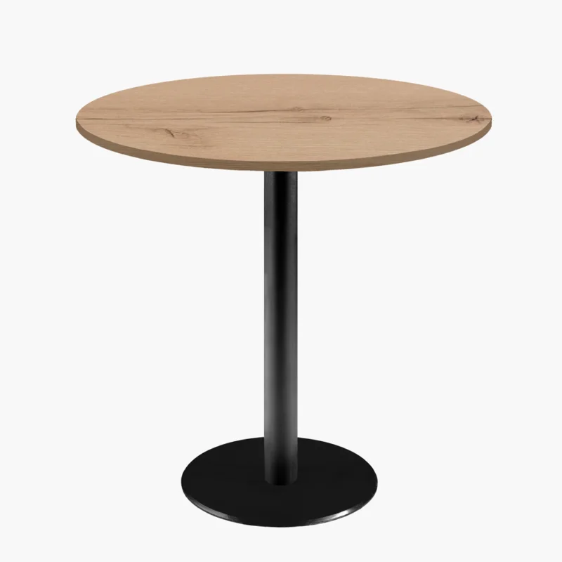 Tables rondes diametre 70cm pied noir - chene delano - Lot de 4 tables Restaupro Commande En Gros