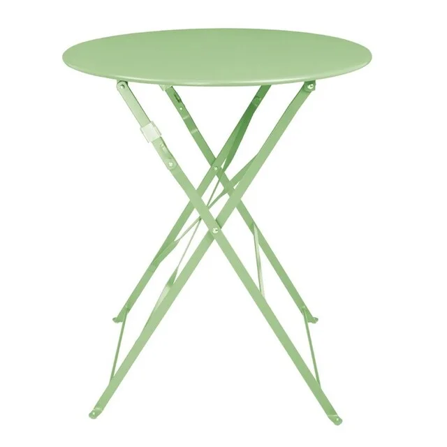 Promotion Saisonnière Table de terrasse carrée pliante en acier Bolero vert clair 595 mm Bolero