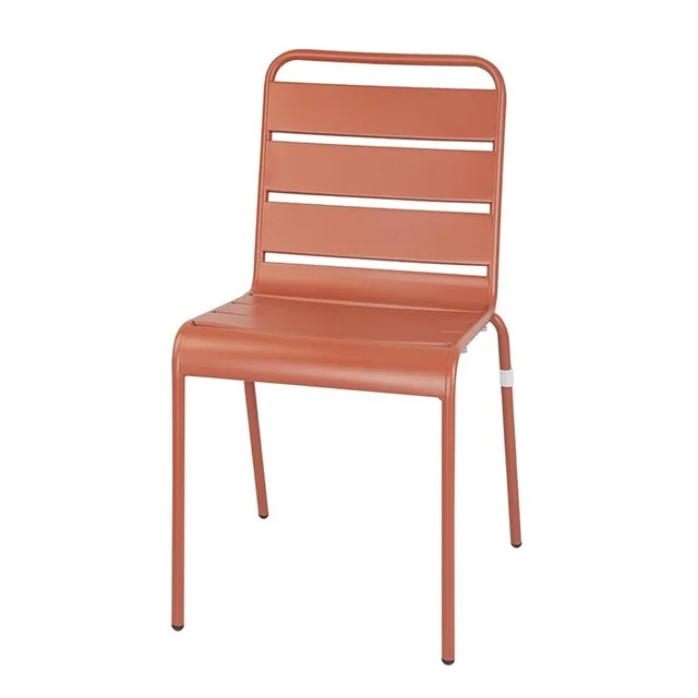 Lot de 4 chaises à lattes en acierBolero Achat Immédiat