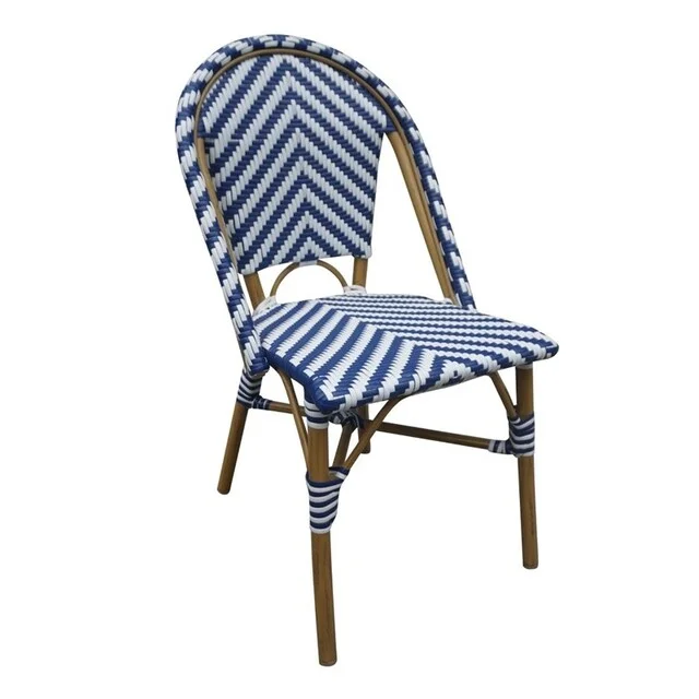 Meilleure Vente Lot de 2 chaises style Parisier en rotin bleues Bolero