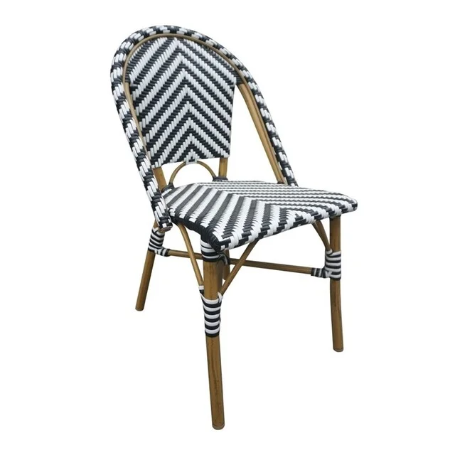 Lot de 2 chaises style Parisier en rotin noires Bolero Expédition Rapide
