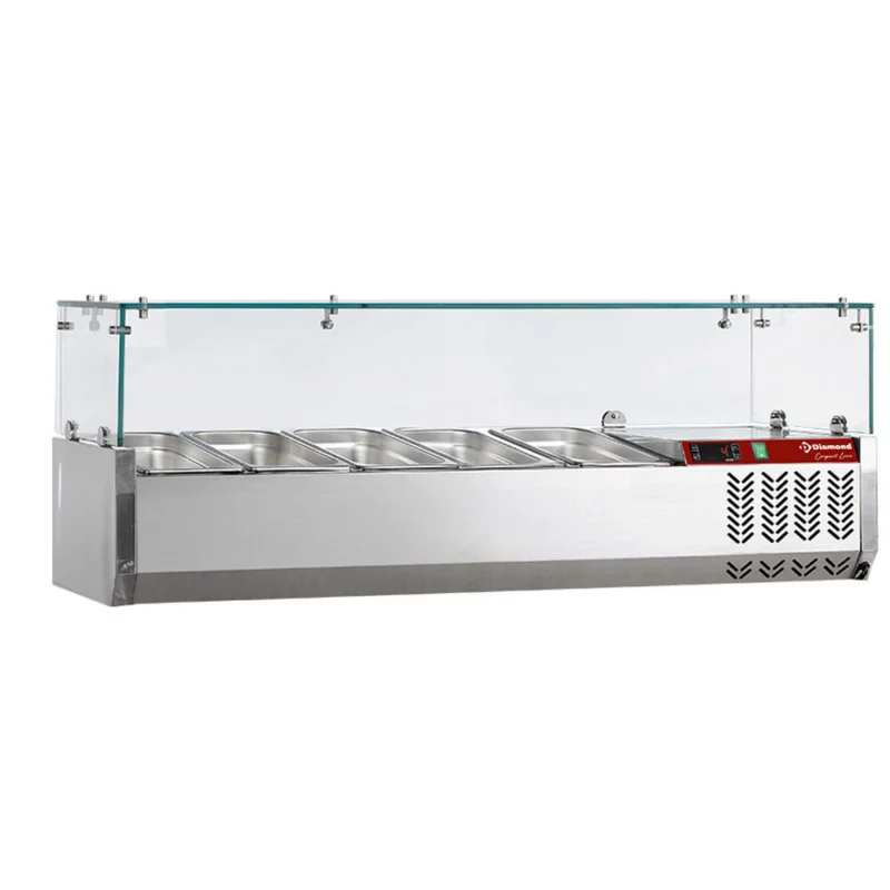 Super Prix Structure réfrigérée 5x gn 1/4 - 150 mm, avec vitre DIAMOND