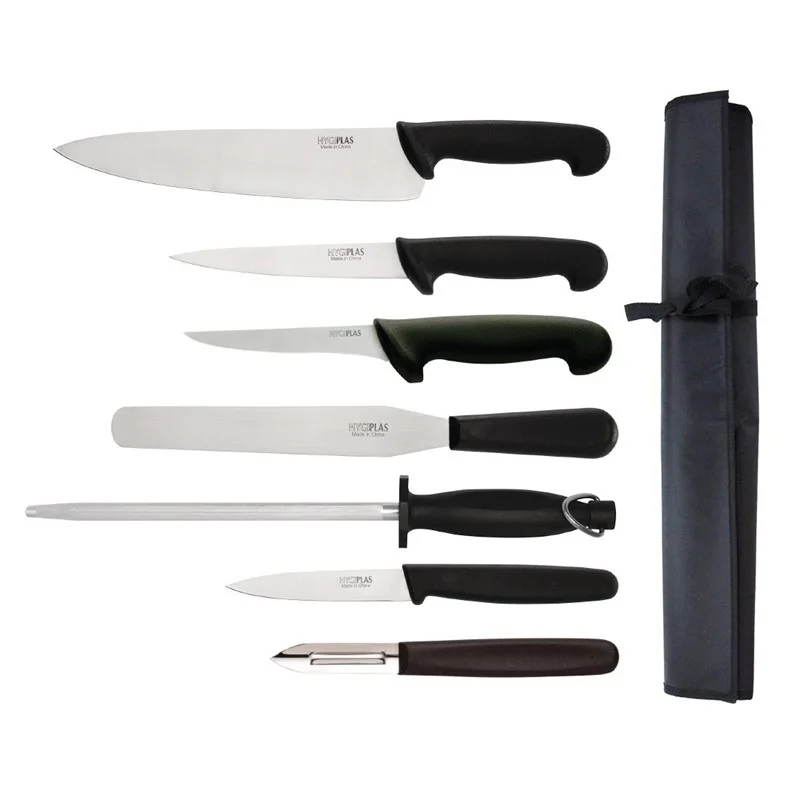 Ensemble de 7 couteaux pour débutants avec couteau de cuisinier 265mm et étui Hygiplas Hygiplas Prix Bas