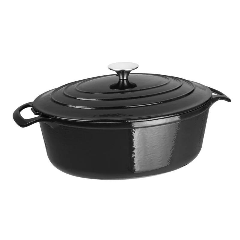 Cocotte ovale Vogue noire 5L Vogue Meilleure Vente