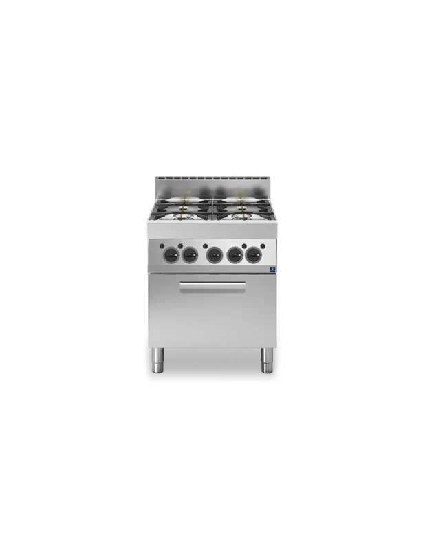 Fourneau professionnel gaz 4 brûleurs, 1 four gaz Must-Have