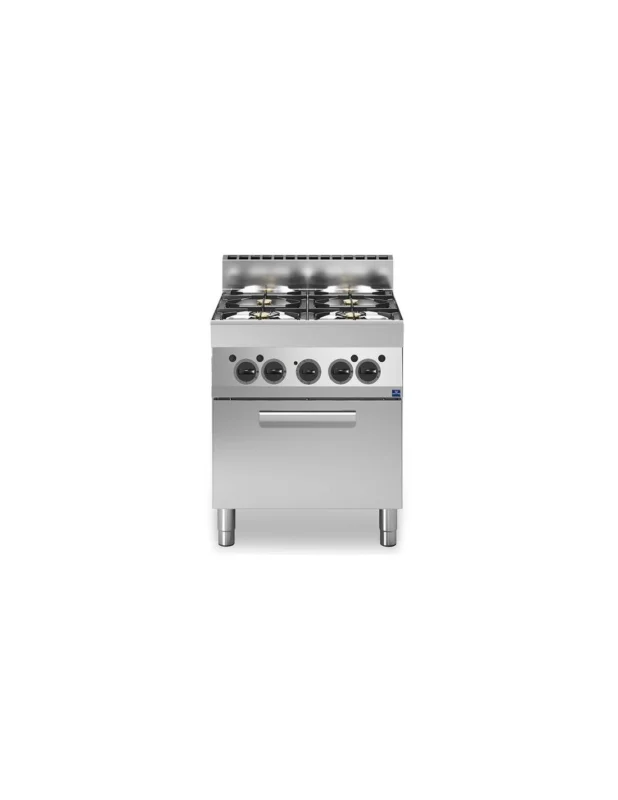 Prix Promo Fourneau professionnel gaz 4 brûleurs, 1 four électrique à convection