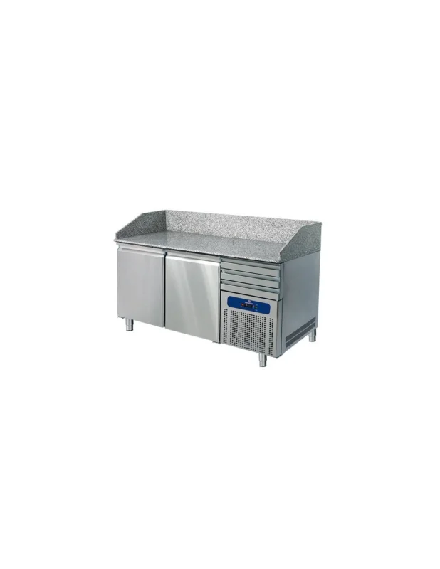 Solde Table à pizza 1600 mm avec 2 portes 600x400 mm, 3 tiroirs EN