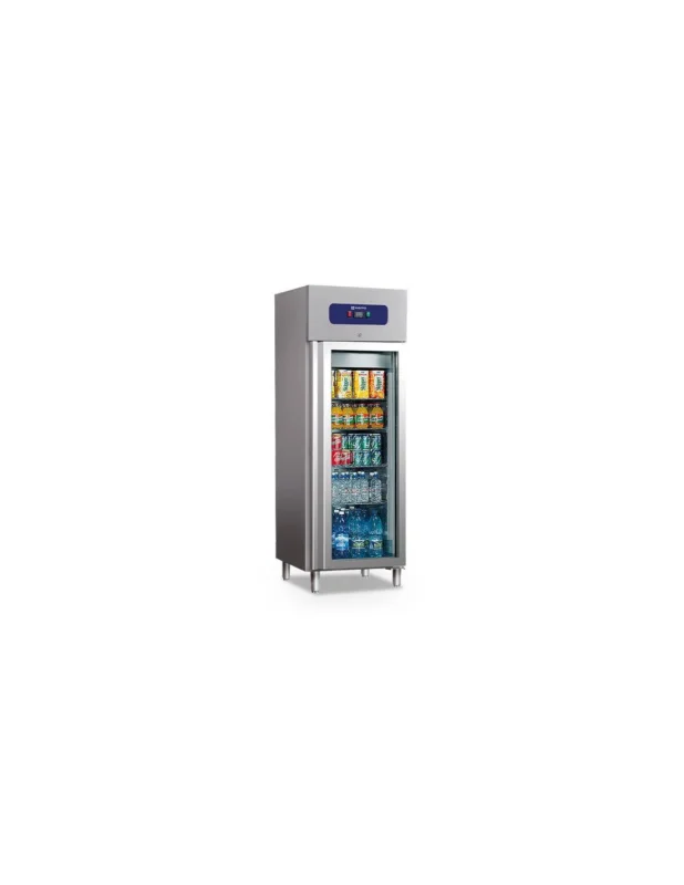Offre Limitée Armoire réfrigérée 400 litres en inox avec porte en verre, 460x485 mm, -2°/+8°C