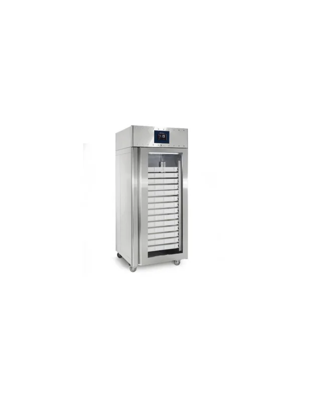 Pas Cher Congélateur 850 litres en inox avec porte en verre pour pâtisserie, 56x 600x400 mm, -10°/-20°C