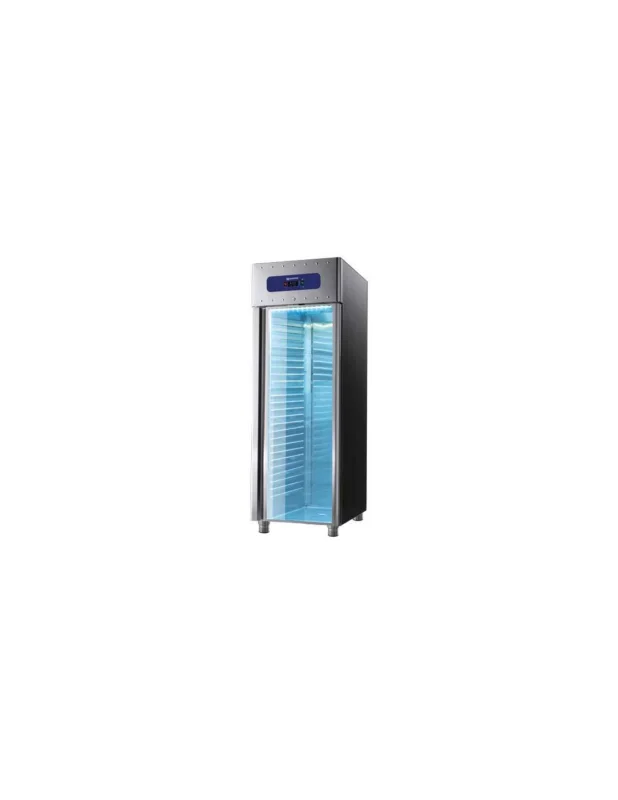 Solde Armoire réfrigérée 700 litres en inox avec porte en verre, GN 2/1, -2°/+8°C, 85 mm isolation