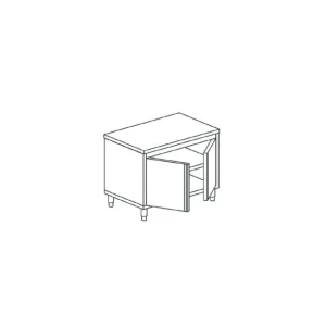 Vente Directe Table armoire basse neutre avec portes battantes, sans dosseret, 600x600 mm