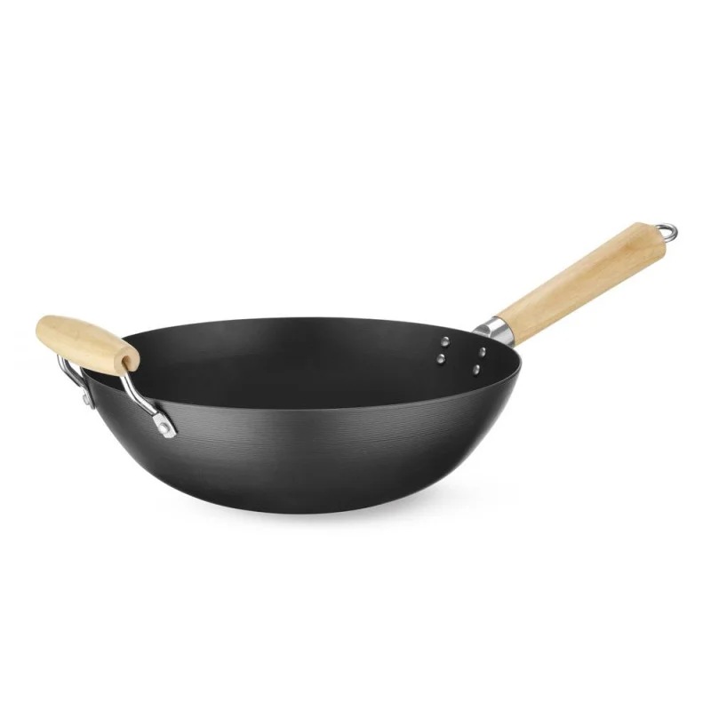 Wok avec Manche en Bois - ø 110 mm Offre Exclusive