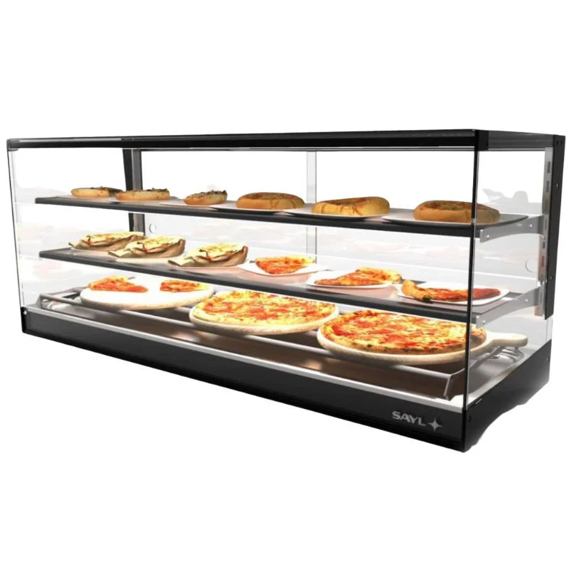 Must-Have Vitrine Chaude à Poser avec 2 Étagères - LOGIC Triple - Sahara - L 840 mm