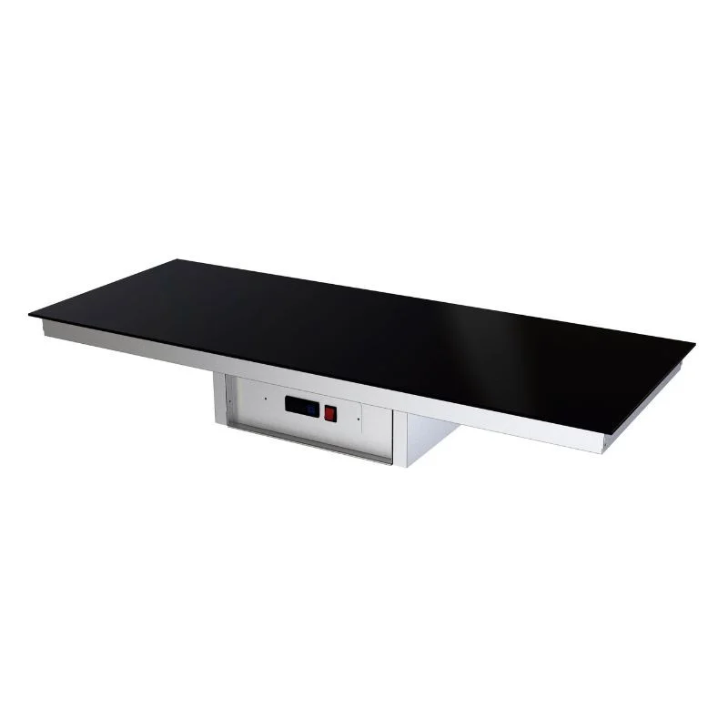 Prix Choc Plaque Chauffante Drop-In en Verre Trempé sans Cadre - Noir – L 624 x P 504 mm