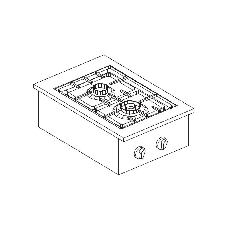 Offre Du Jour Cuisinière à Gaz Drop-In - 2 Brûleurs - 7000 W