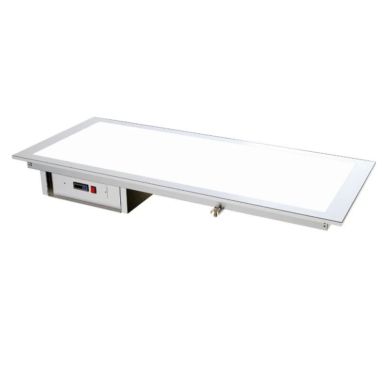 Usine Directe Plaque Chauffante Drop-In en Verre Trempé Blanc - 4 GN 1/1 - L 1430 x P 610 mm