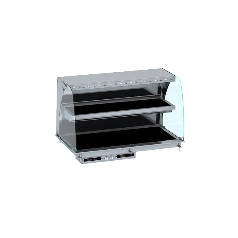 Seulement Aujourd’hui Vitrine Chauffante Bombée Drop-In avec Plaque Vitrocéramique - L 1440 x P 720 mm